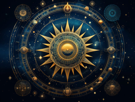 Illustration of Envision a celestial-themed mandalaの素材