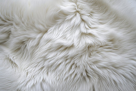 Polar bear fur texture with a focus on softness and detailsの素材