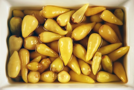 Small light green peppersの写真素材