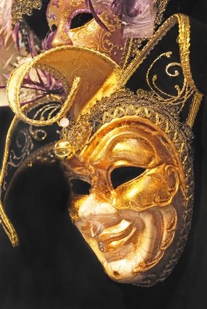 Gold carnival Venezian maskの写真素材