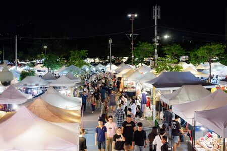 Bangkok, Thailand - JUNE 16, 2018 : JJ Green Night Market might just be the coolest place to shop in Bangkok.  Part vintage flea market, part second hand market and part local drinking hangout.のeditorial素材