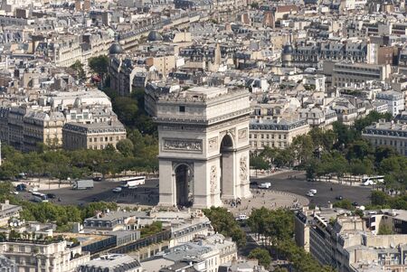 Arc De Triomphe looking from the Eiffel Towerの写真素材