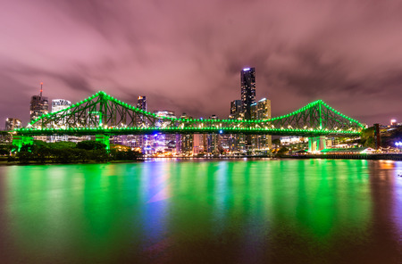 Brisbane City by night, capital of Queensland Australiaのeditorial素材