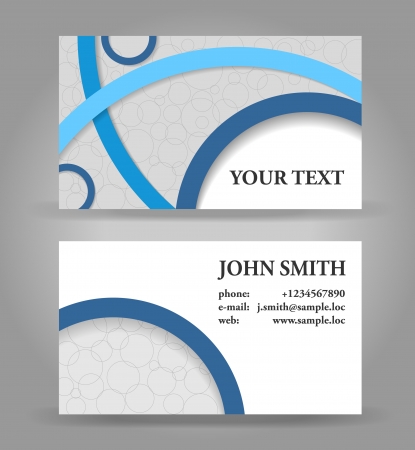 Blue and gray modern business card template のイラスト素材