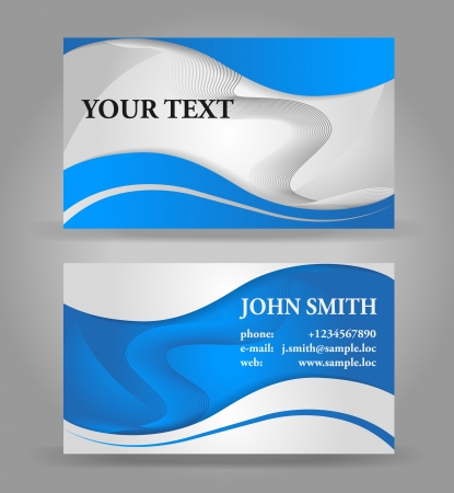 Blue and gray business card templateのイラスト素材