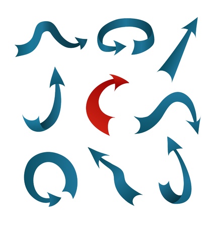 a collection of blue and red arrowsのイラスト素材