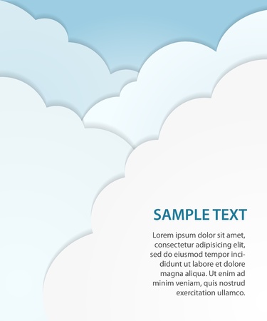 Paper cloud background, vectorのイラスト素材