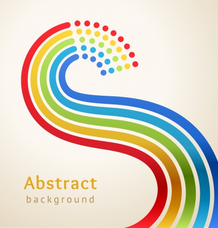 Curved colored stripes with circles,  Design template のイラスト素材