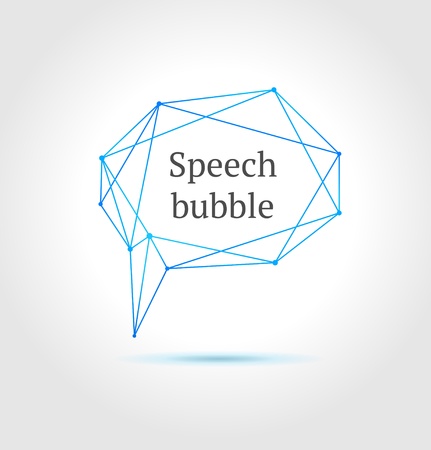Abstract lines speech bubble on gray background