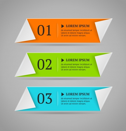 Horizontal colorful options banner template  Vector illustration  Origami styleのイラスト素材