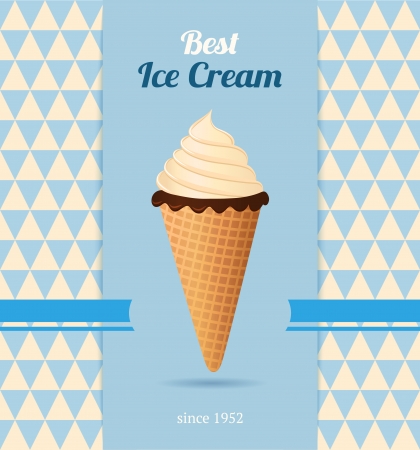 Vintage illustration with ice cream のイラスト素材