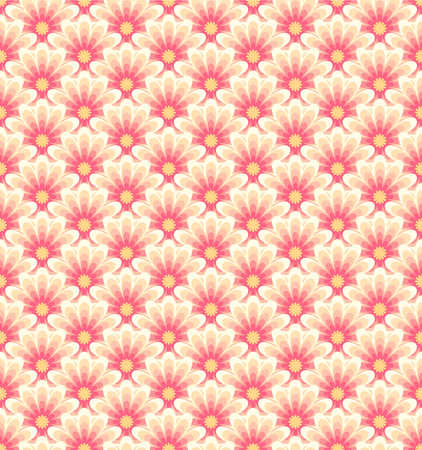 Stylized asian retro seamless pattern with color flowers.のイラスト素材