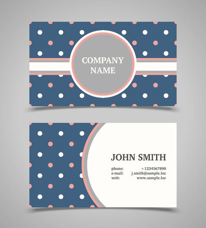 Business card template with background pattern. Retro style.のイラスト素材