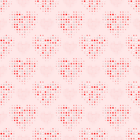 Color love seamless pattern. Abstract background with dotted hearts. Vector illustrationのイラスト素材