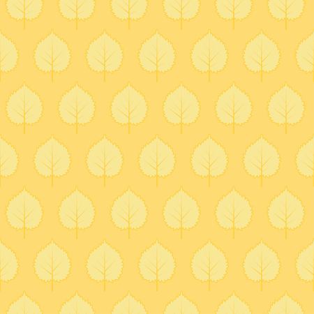 Vector seamless pattern with stylized leaves. Yellow endless backgroundのイラスト素材