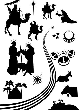 nativity scene icon or shape set.のイラスト素材