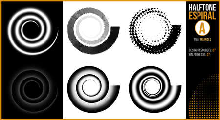 Halftone spirals setのイラスト素材