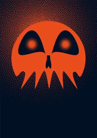 Halloween orange skullのイラスト素材