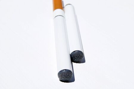 Electronic Cigarettes isolated on whiteの写真素材