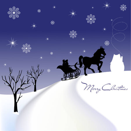 christmas sledのイラスト素材