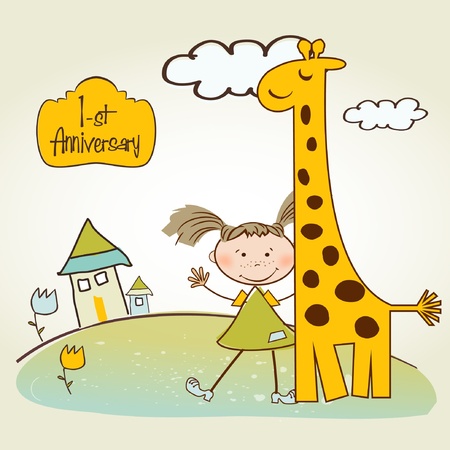 first anniversary card のイラスト素材