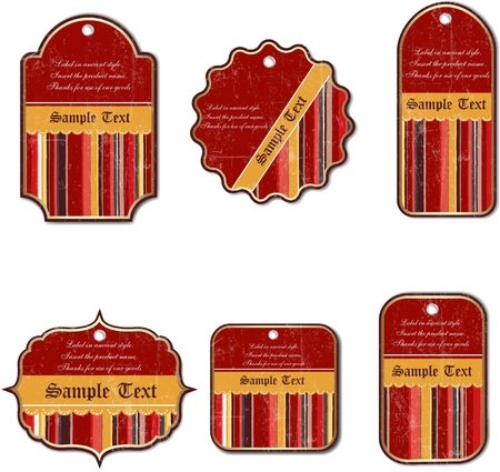 set of vintage labels isolated on white backgroundのイラスト素材