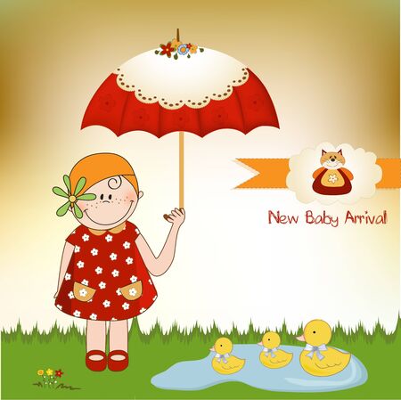 baby arrival card のイラスト素材