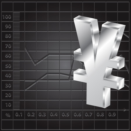 financial background 3d yen sign のイラスト素材