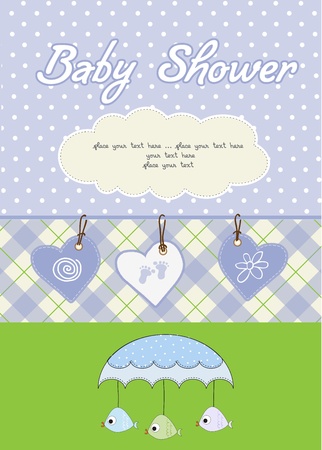 baby boy shower cardのイラスト素材