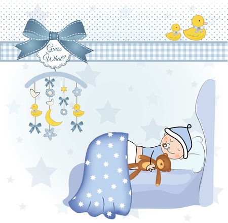 welcome new baby boy のイラスト素材