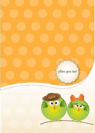 Birds couple in loveのイラスト素材