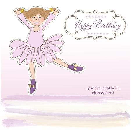 Sweet Girl Birthday Greeting Cardのイラスト素材