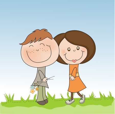 Happy lovers coupleのイラスト素材