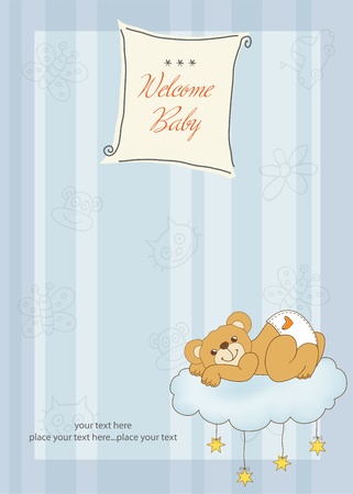 New baby shower card with spoiled teddy bearのイラスト素材