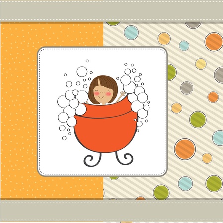 baby girl shower card のイラスト素材