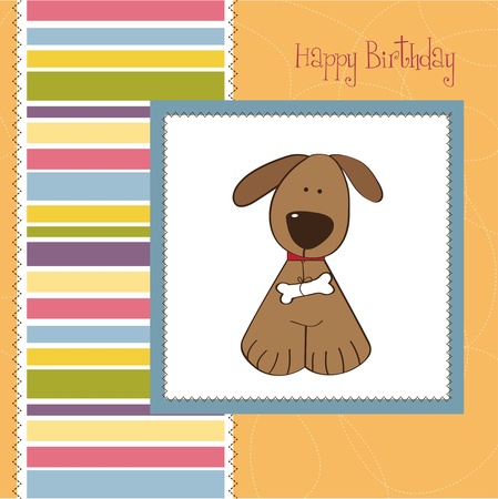 greeting card with dog のイラスト素材