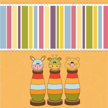 baby shower card with toysのイラスト素材