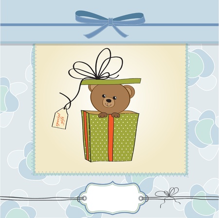 birthday greeting card with teddy bear のイラスト素材