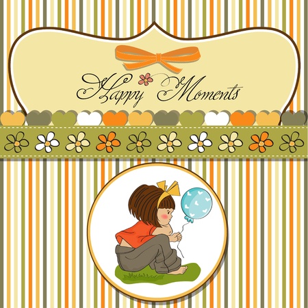 pretty young girl sitting のイラスト素材
