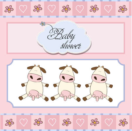 baby twins shower card のイラスト素材