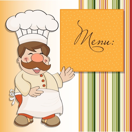 Background with Smiling Chef and Menu のイラスト素材
