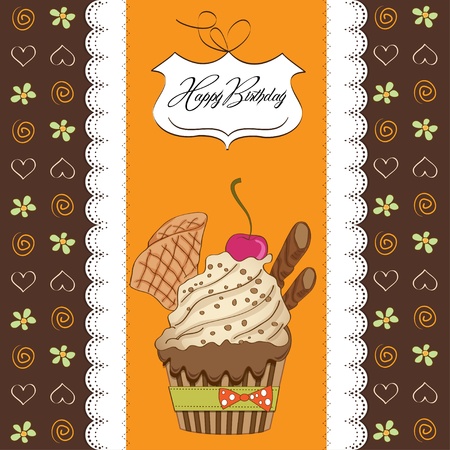 Birthday cupcake のイラスト素材