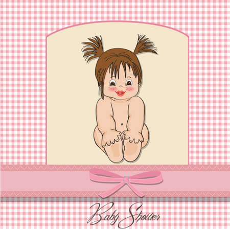 baby girl shower card のイラスト素材
