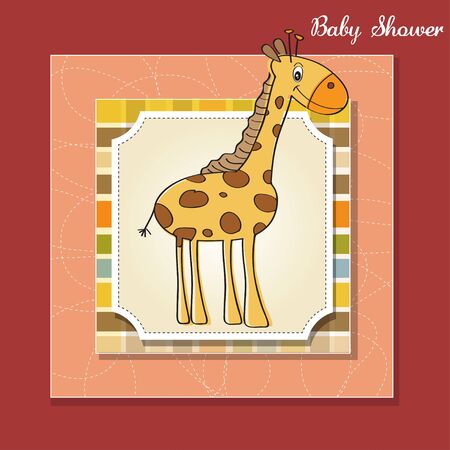 new baby shower card with giraffe のイラスト素材