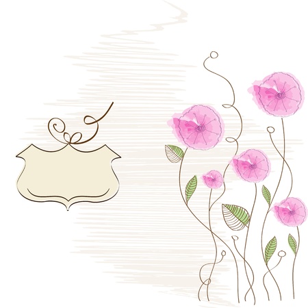 romantic background with pink flowersのイラスト素材