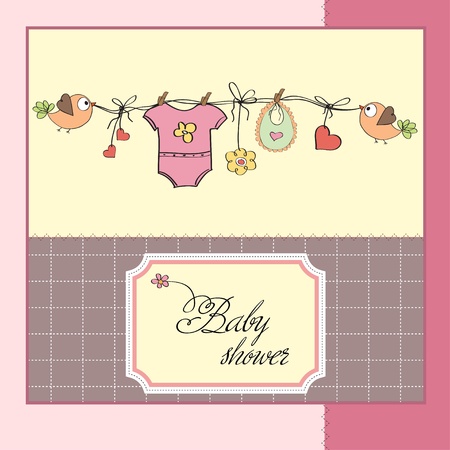 baby girl shower card のイラスト素材