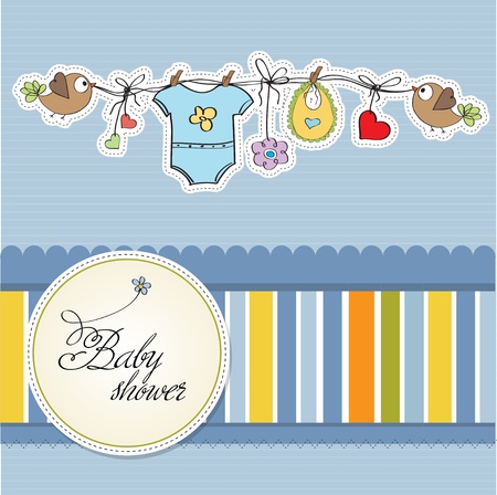 baby boy shower card のイラスト素材
