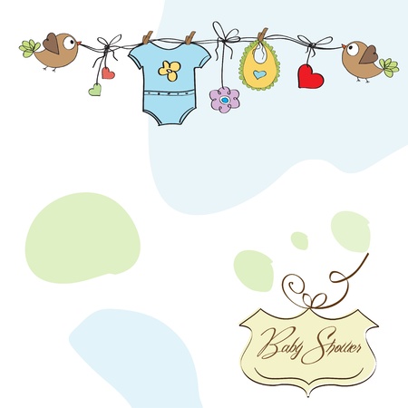 baby boy shower card のイラスト素材