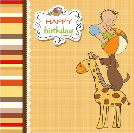 funny cartoon birthday greeting cardのイラスト素材