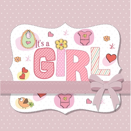 baby girl shower cardのイラスト素材